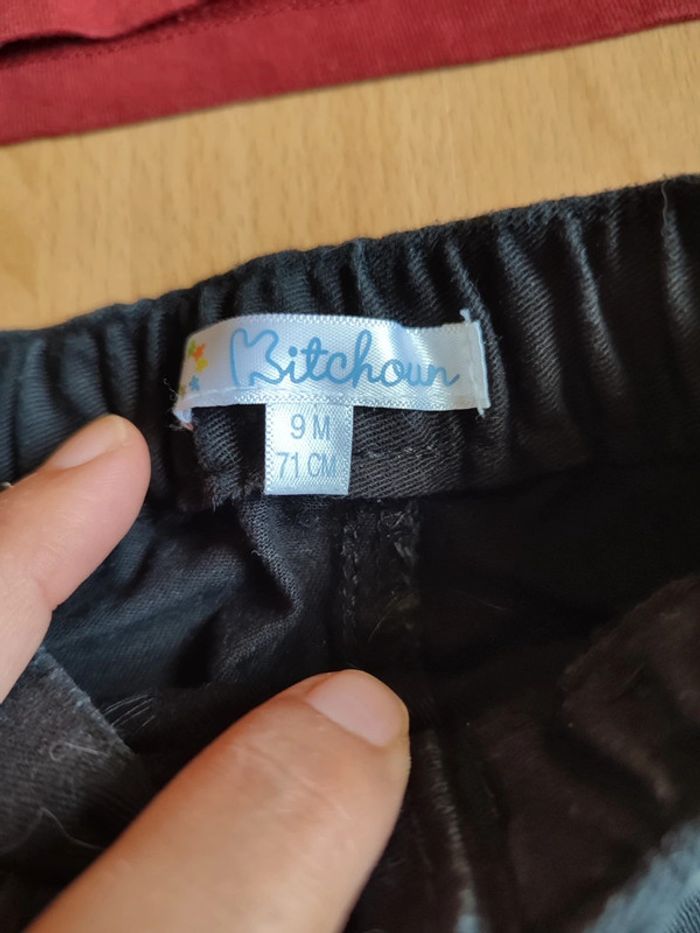 Lot ensemble pantalon+ t-shirt manches longues Kitchoun assortis en 6-9M - photo numéro 4