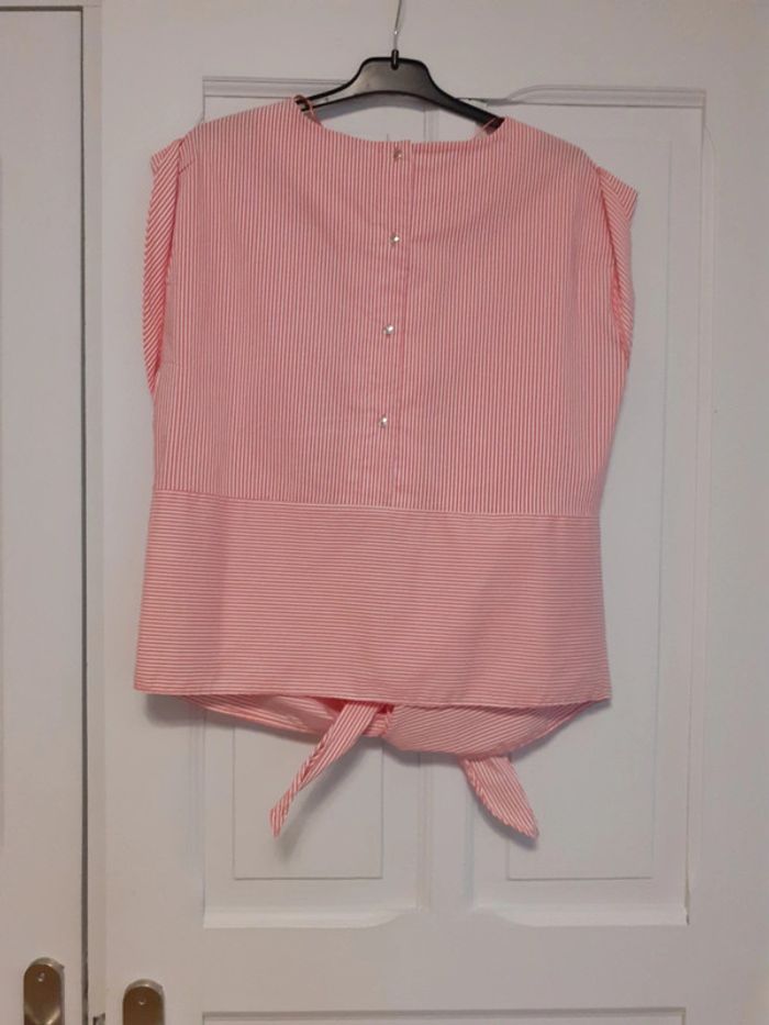 Blouse rose,rayée, taille 40 - photo numéro 2