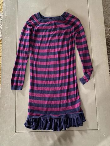 Robe maille à rayures violette/rose Okaidi 10 ans