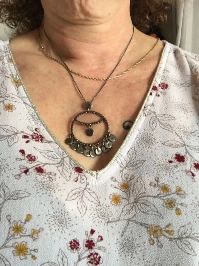 Collier Scooter à sequins en argent - photo numéro 3