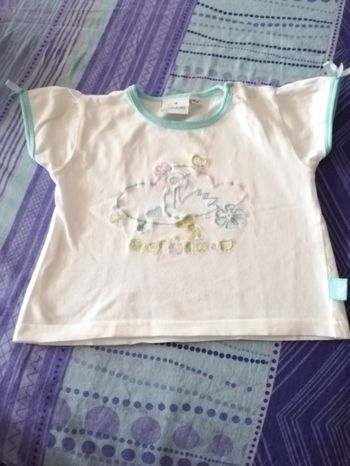Tee-shirt manches courtes fille 9 mois  Happy baby.
