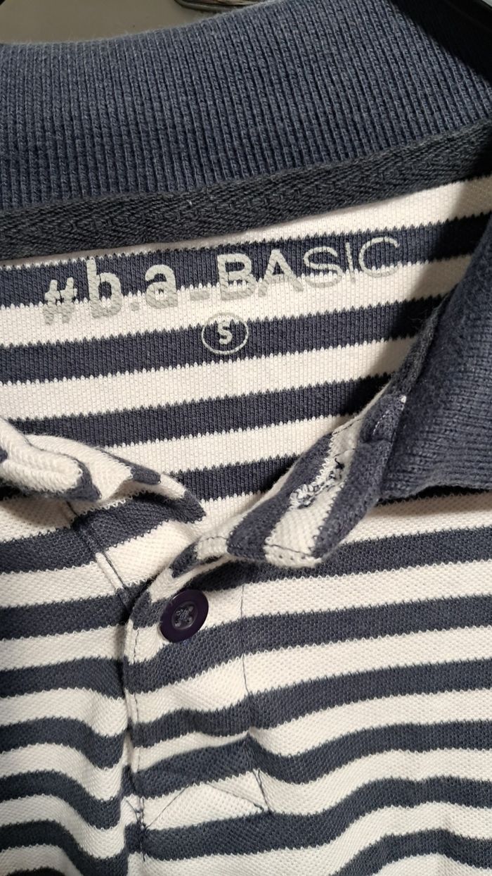Polo marin et blanc taille S - photo numéro 3