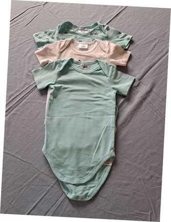 Lot de 3 bodies Dim 6 mois bleu turquoise et étoile