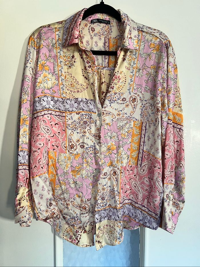 Chemise fluide imprimée patchwork
