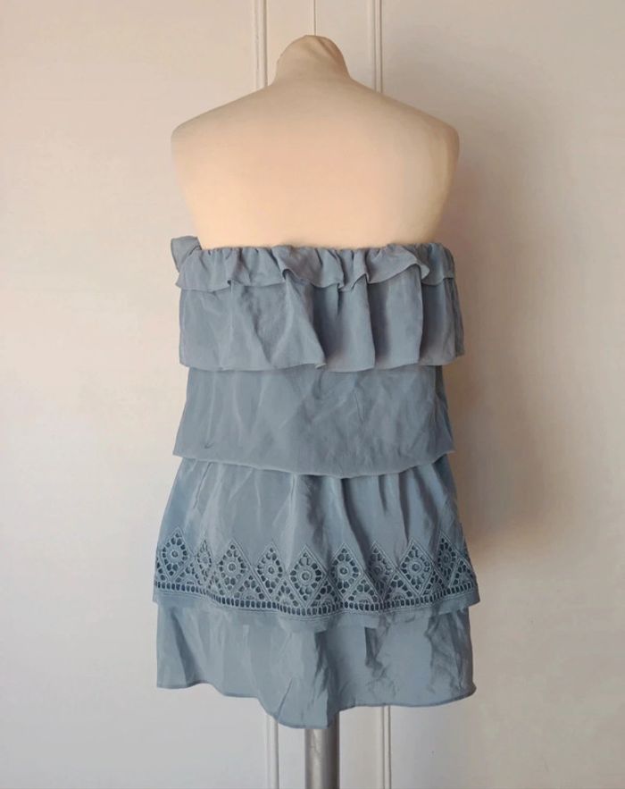 💎robe en soie bohème crochet épaules dénudées taille 1 38 40 extensible made in France bel air - photo numéro 2