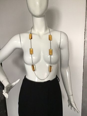 Sautoir fantaisie vintage motif ambre