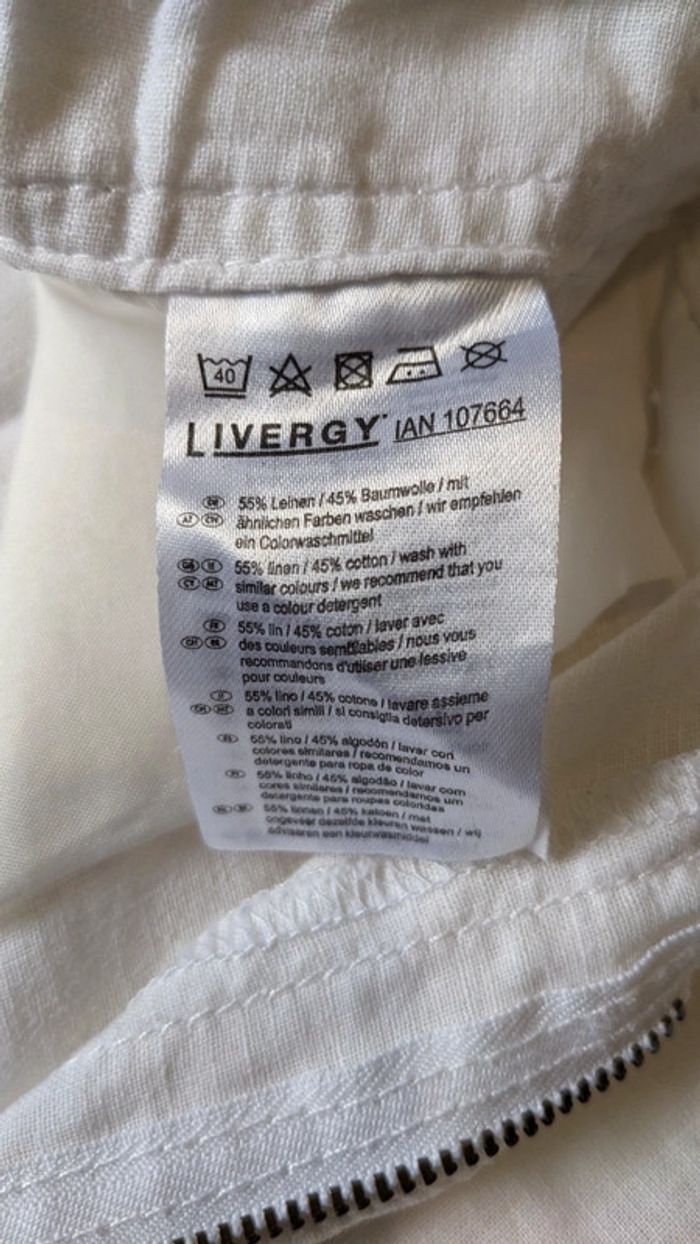 Pantalon en Toile Blanc 40 - photo numéro 10