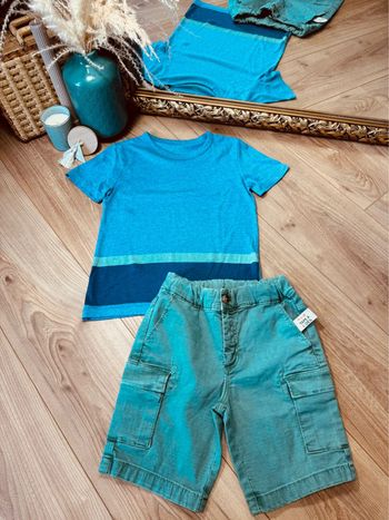 Taille 8 ans ensemble 2 pièces été garçon H&M Tao bleu vert 💚