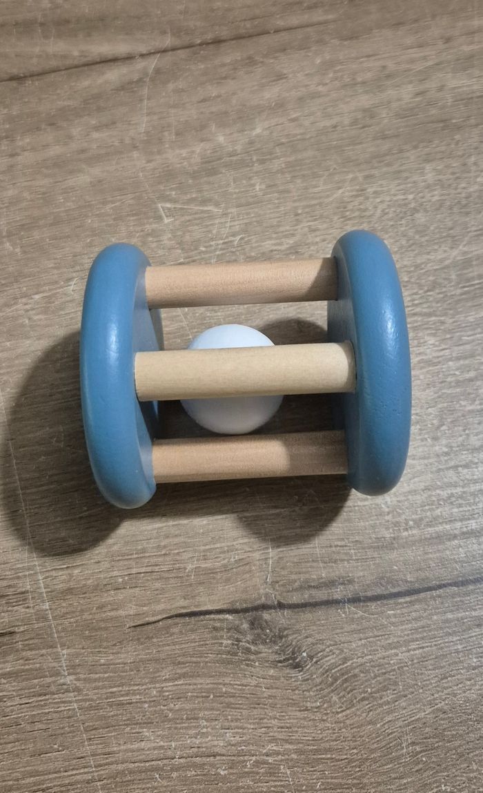 Hochet grelot roulant en bois - photo numéro 3