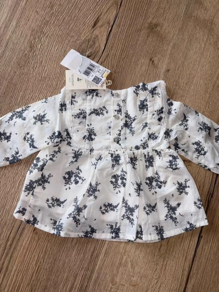 Blouse mango 1/3 mois neuve idéal cadeau de naissance - photo numéro 3