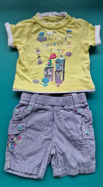 Ensemble garçon été short et t-shirt _ taille 1 mois _ Orchestra