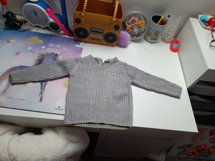 Pull gris 12 mois