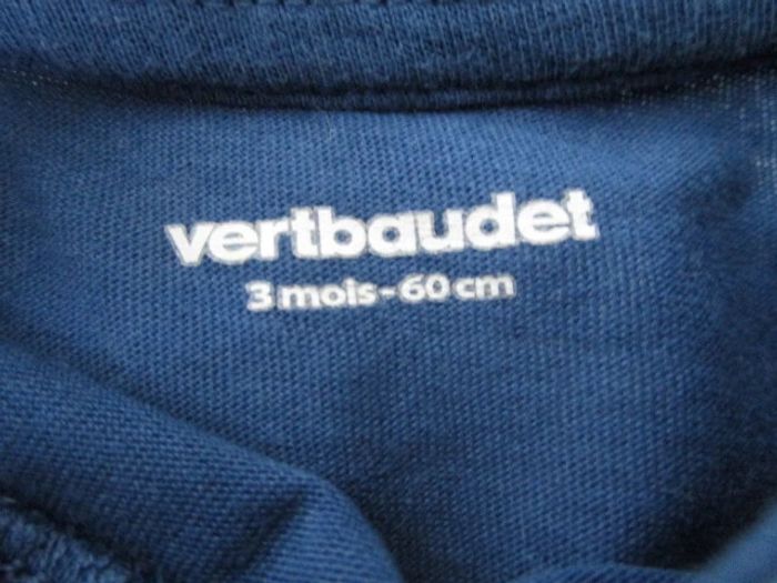T-shirt marine Vertbaudet 3 mois TBE - photo numéro 5