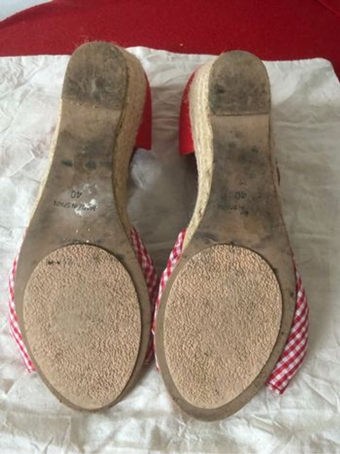Espadrilles rouges à talon taille 40 - photo numéro 3