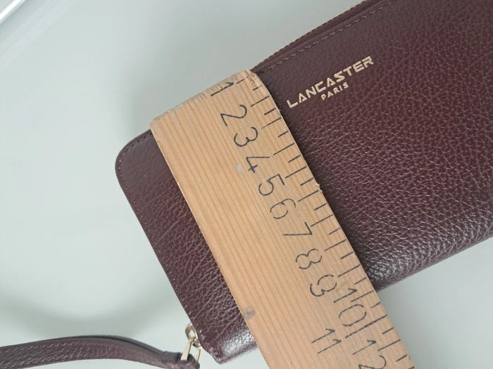 Lancaster portefeuille en cuir bordeau avec dragone neuf - photo numéro 8