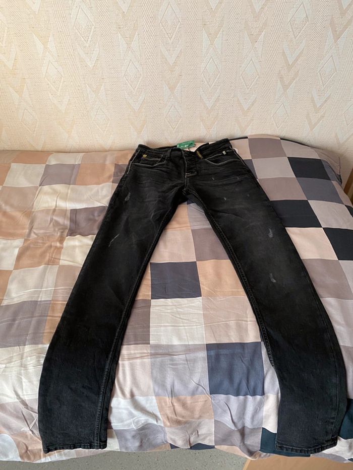 Superbe beau jean noir effet dégradé blanc Homme neuf avec étiquette taille 40 Sublevel - photo numéro 9