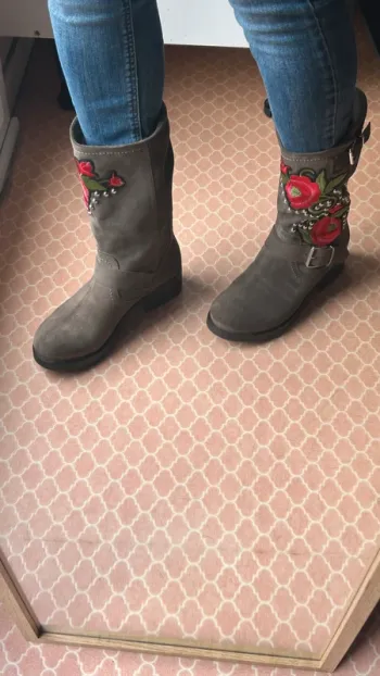 Bottines San Marina Fluorine / Cuir velour Marron Kaki