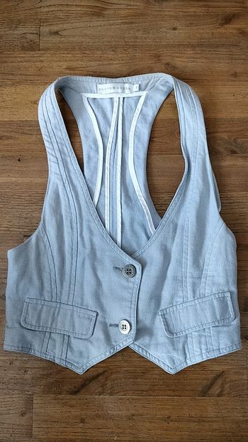 Gilet de serveur, court sans manche gris