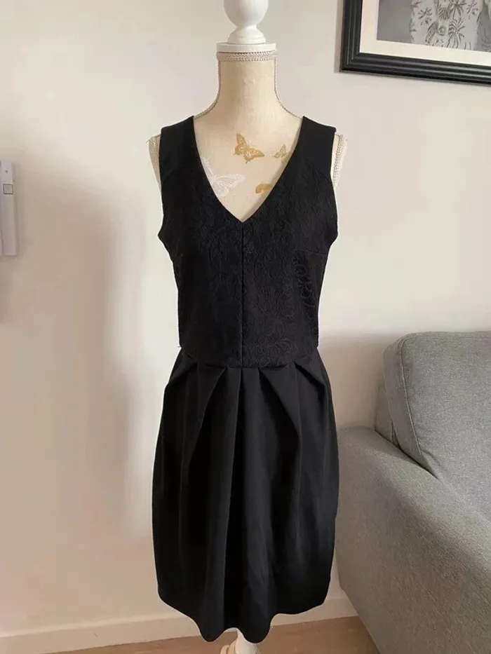 Robe noire chic habille été noir motif - photo numéro 2