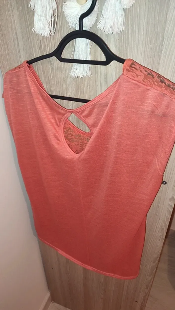 T-shirt corail cache cache leger - photo numéro 2