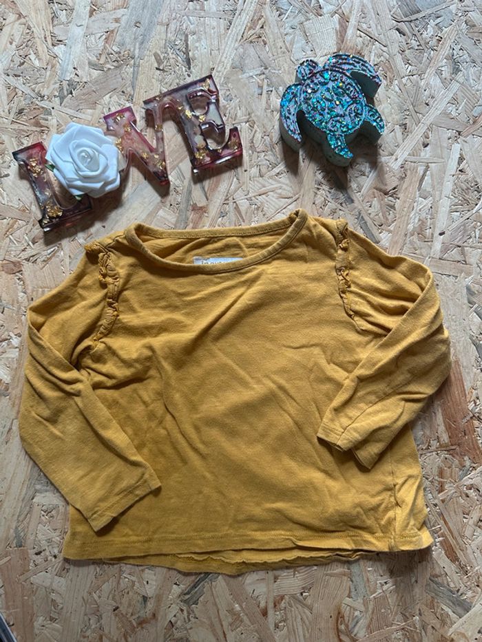 T-shirt jaune à volants In Extenso