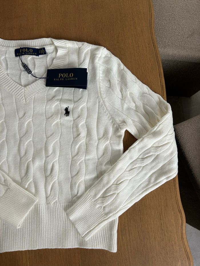 Pull torsadé Ralph Lauren col en V - photo numéro 4