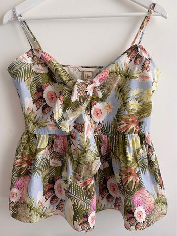 Magnifique débardeur / haut estival à bretelles coupe péplum / babydoll