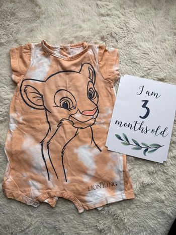 Combi short orange Nala le roi lion Disney baby 3 mois
