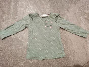 T-shirt à manches longues bébé fille 12/18 mois comme neuf