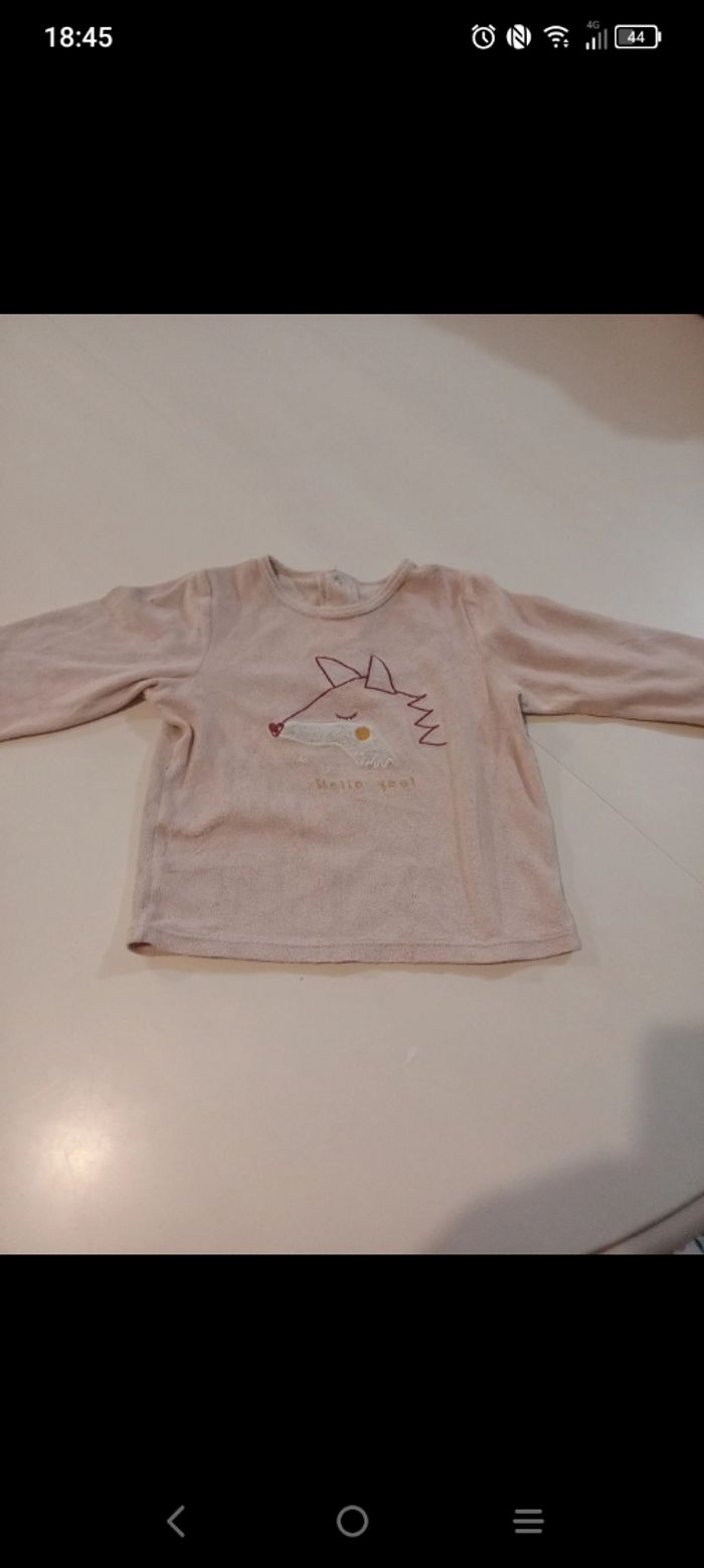 Haut pyjama bébé fille