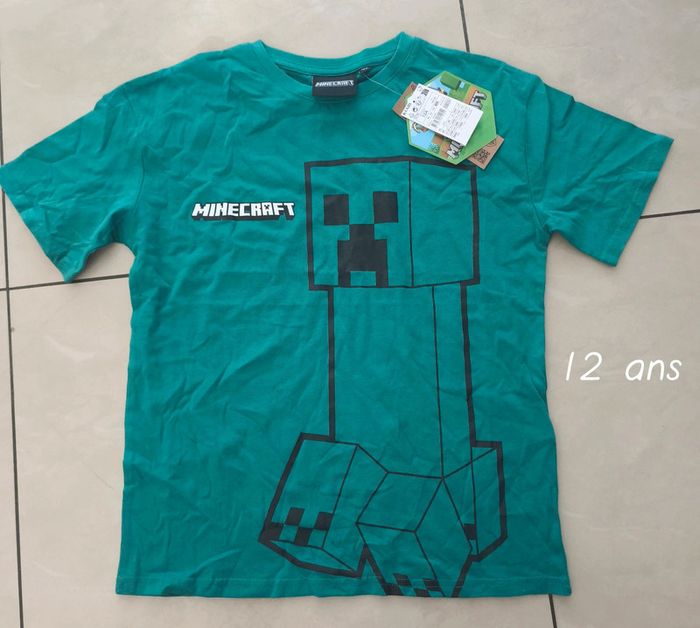 Tshirt Minecraft cripper 12 ans neuf
