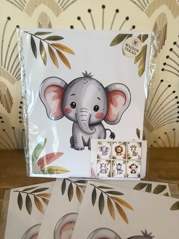 Affiches “Jungle Baby Friends” pour chambre enfant