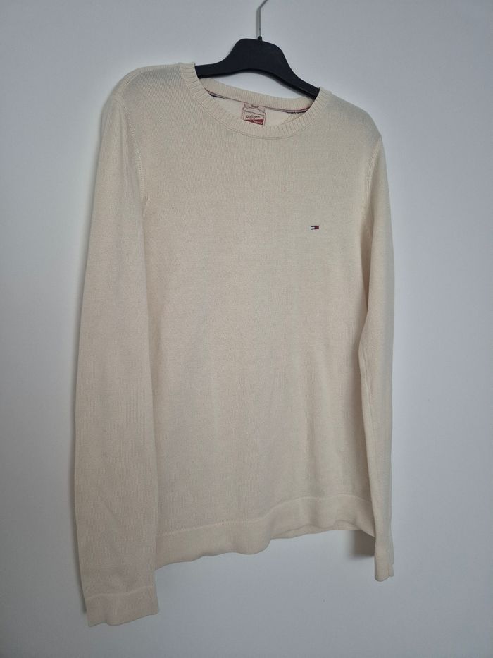 Pull écru classic vintage - Tommy Hilfiger Denim - Taille S - photo numéro 3