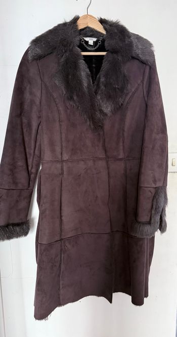 manteau style peau lainee Mango