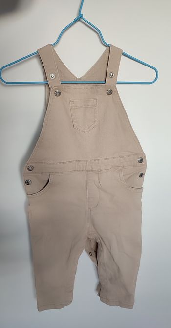 Salopette jean bébé beige 18 mois 