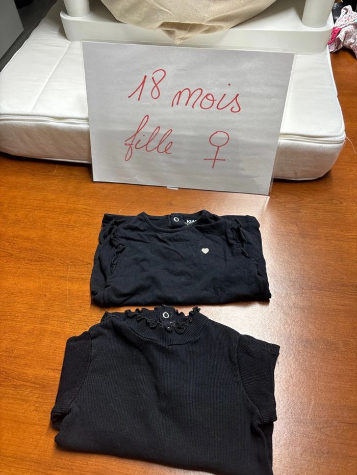 Lot de 2 tshirts noirs manches longues