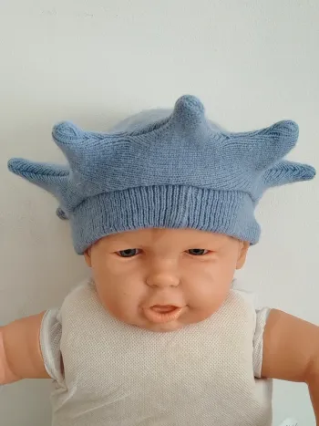 Bonnet / béret étoile bleu clair 51cm