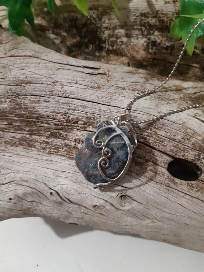 Collier fantaisie serti agate druzy - photo numéro 6