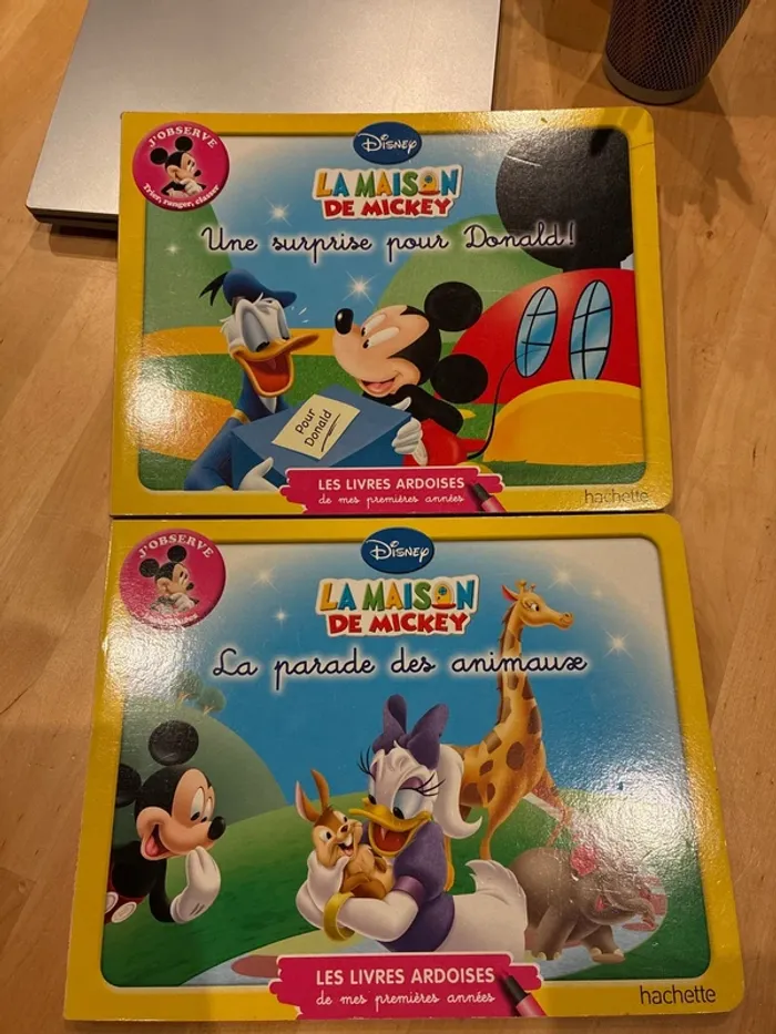 Lot de 2 livres ardoises Disney maternelle la maison de Mickey