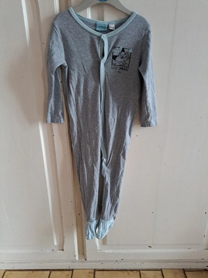 Pyjama fin et léger 1 pièce gris et bleu clair tazz 12/18mois 80cm - photo numéro 10