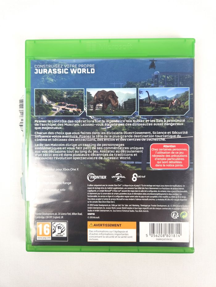 Jeu Xbox One Jurassic World : Evolution FR - Très Bon État - photo numéro 3