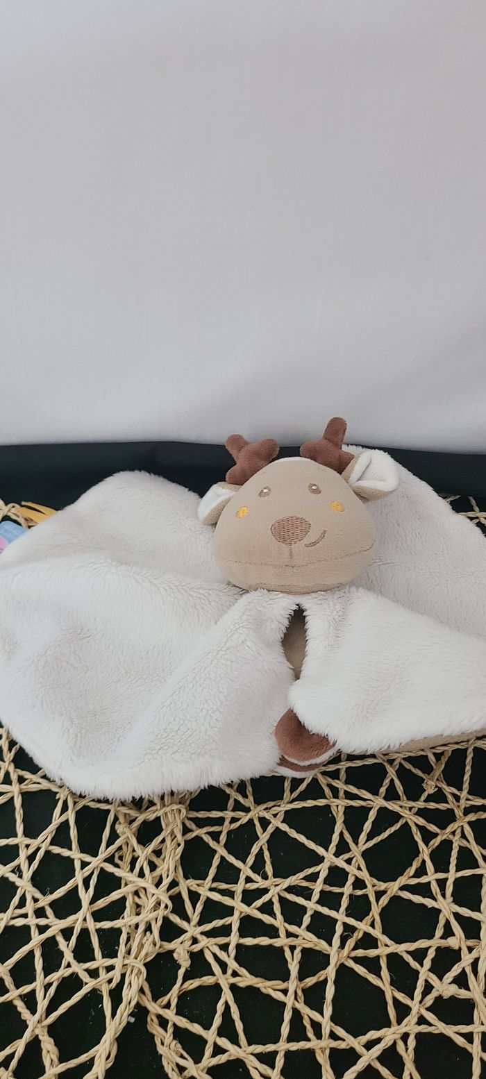 Doudou Renne blanc marron Sucre d'Orge Lune Etoiles - photo numéro 3