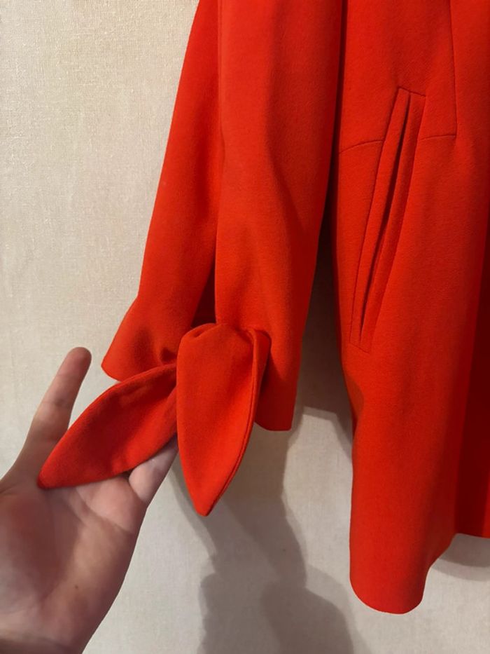 Blazer rouge orangé manche 3/4 camaïeu taille 40 - photo numéro 2