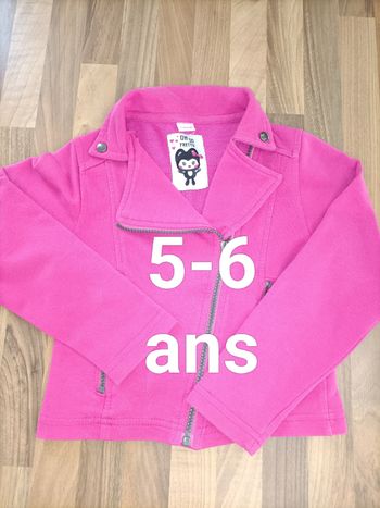 Gilet veste fushia style perfecto 5-6 ans Oh so pretty