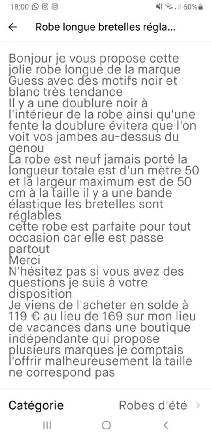 PROMO🌞Robe longue Guess bretelles réglables et fente sur l'avant - photo numéro 17