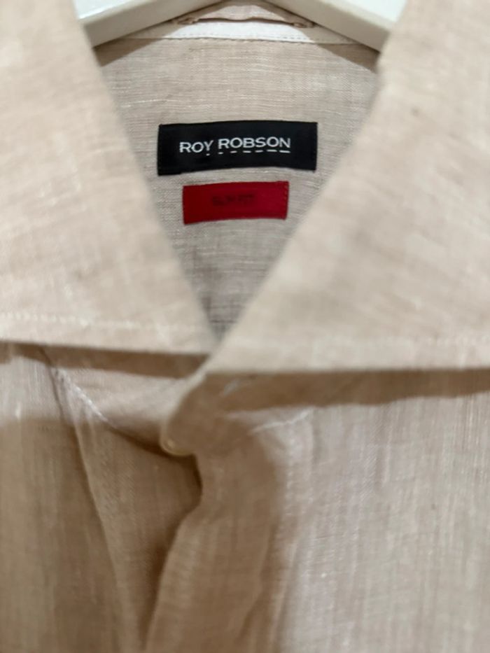 Roy robson - Chemise en lin, manches courtes, Beige, taille L - photo numéro 2
