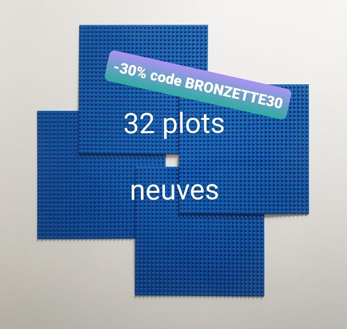 Plaques pour lego 32 plots bleues neuves duplo construction jeu enfant