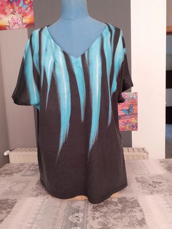 T shirt noir et turquoise XXL