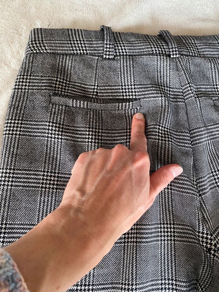 Pantalon Mango noir et blanc à carreaux taille 36 - photo numéro 17