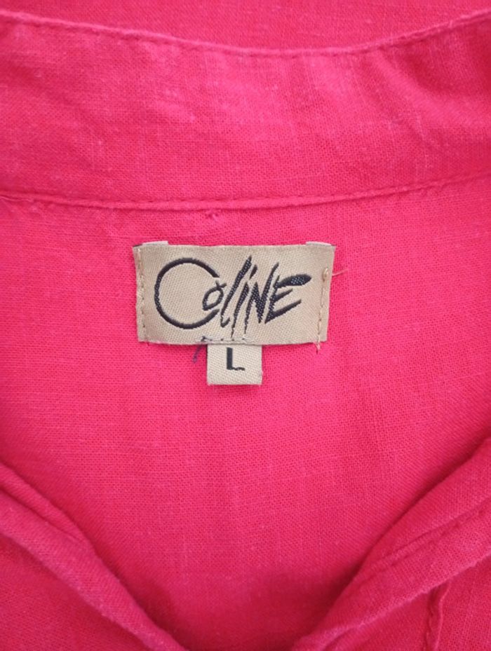 Coline - Blouse rouge taille L | Coton / manches 3/4 - photo numéro 3